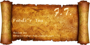 Fehér Tea névjegykártya